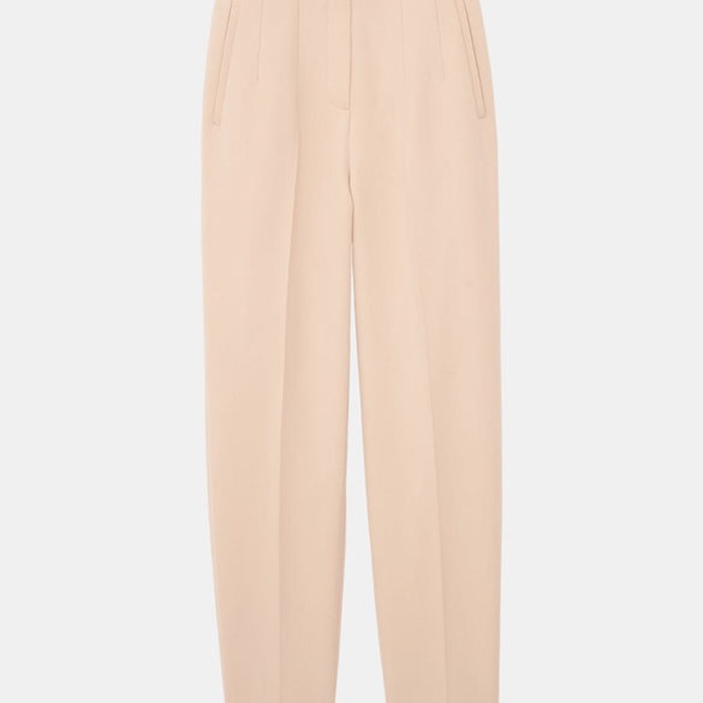 Zapa Paris Tan High-Waisted Tapered Trousers Size 8